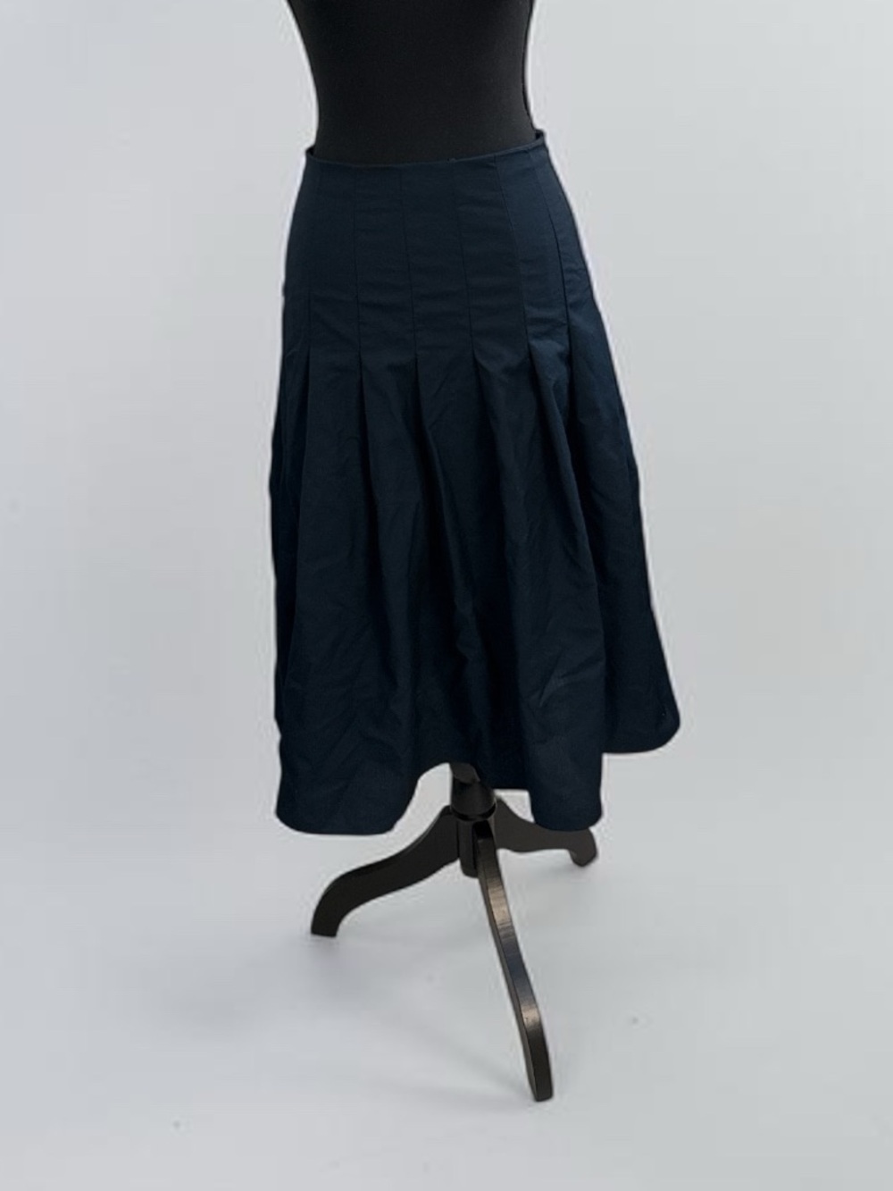 Gucci Uniform Navy Pleated Midi Skirt